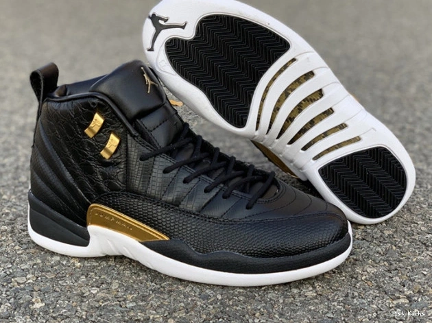 Gold-White Retro 'Reptile' Jordan 12 AO6068-007 Air Black Metallic 0801